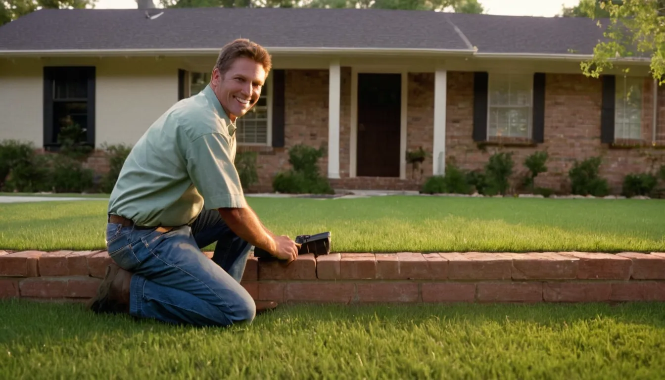 Local provider inspecting a brick home's foundation for termite signs in Friendswood
